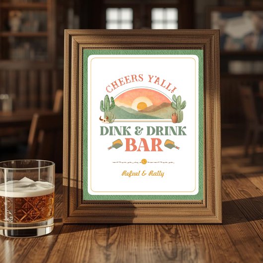 Retro-Western-Pickleball-Dink-&-Drink-Bar-Schild