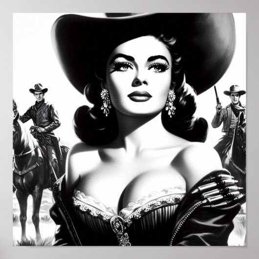 Retro Western Pin-up Poster (Vorne)