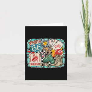 Retro Western Rodeo Cowboy Giddy Up Türkis Karte