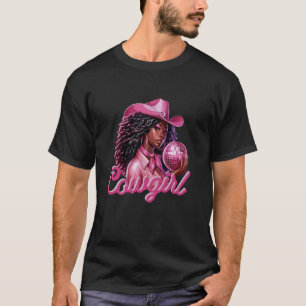 Retro Western Schwarze Cowgirl Afroamerikanische F T-Shirt