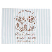 Retro Western Vintag Blue Bachelorette Große Geschenktüte (Rückseite)