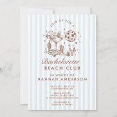 Retro Western Vintag Blue Bachelorette Wochenende Einladung (Vorderseite)