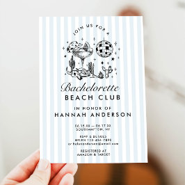Retro Western Vintag Blue Bachelorette Wochenende Einladung