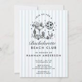 Retro Western Vintag Blue Bachelorette Wochenende Einladung (Vorderseite)