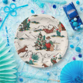 Retro Western Weihnachtszeitung Teller (Party)