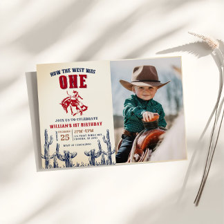 Retro-Western Wie der Westen das erste Geburtstags Einladung