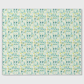 Retro Western Wrapping Paper | Turquoise & Lime Geschenkpapier (Flach)