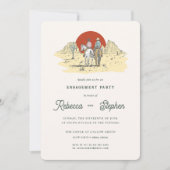 Retro-Western-Wüste | Boho Engagement Party Einladung (Vorderseite)