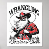 Retro Western Xmas Wrangling Weihnachtsjubiläum Sa Poster (Vorne)