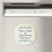 Retro-Westliche Hochzeit - Heiratsdatum vormerken Magnet (In Situ (Geschirrspüler))