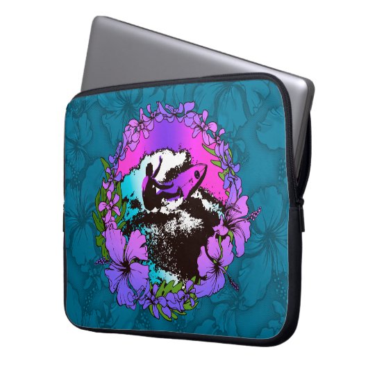 Retro Wetsuit Bag von Groovy Hawaiian Surfer 1960 Laptopschutzhülle (Vorderseite Links)