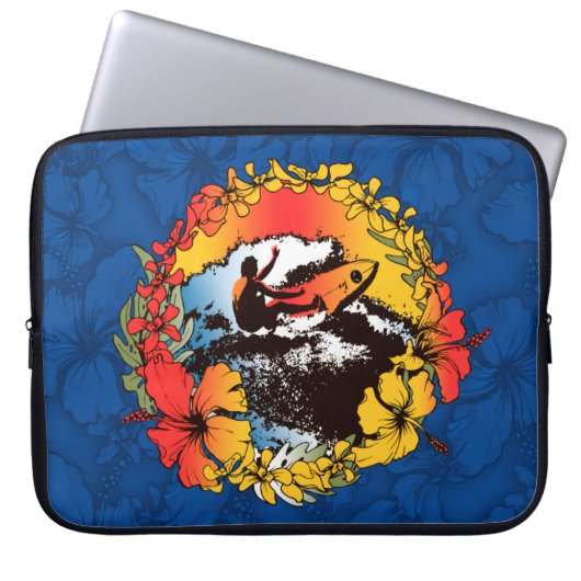 Retro Wetsuit Bag von Groovy Hawaiian Surfer 1960 Laptopschutzhülle (Vorderseite)