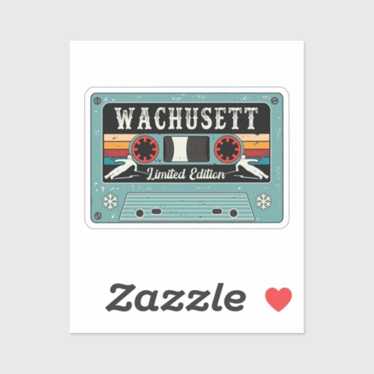 Retro Whachusett Mountain Ski Sticker (Blatt)