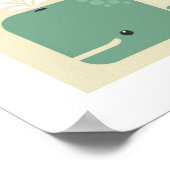 Retro Whale Poster Print (Ecke)
