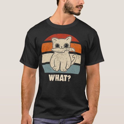 Retro What Cat Knife Meow Kitty Funny Cats Mom And T-Shirt (Vorderseite)