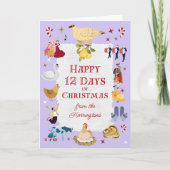 Retro Whimsical 12 Tage Weihnachten (Vorderseite)
