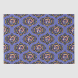 Retro Whimsical Aries Astrologie Mandala Muster Seidenpapier