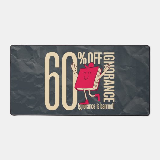 Retro Whimsical Bookish Ignorance Banned Gaming  Schreibtischunterlage (Vorderseite)