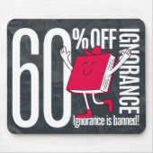Retro Whimsical Bookish Ignorance Banned Office  Mousepad (Vorne)