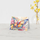 Retro Whimsical Butterfly zum Geburtstag Karte (Gelbe Blume)