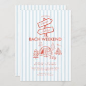 Retro Whimsical Camping Bachelorette Einladung (Vorne/Hinten)