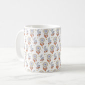 Retro Whimsical Celestial Boho Muster Kaffeetasse (Vorderseite Links)