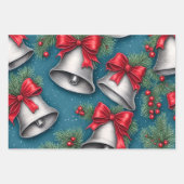 Retro Whimsical Christmas Bells Geschenkpapier Set (Vorderseite 3)