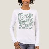 Retro Whimsical Festive Green Christmas Doodles Tri-Blend Shirt (Vorderseite)