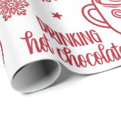 Retro Whimsical Festive Red Christmas Doodles Geschenkpapier (Rolleneckpunkt)