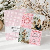 Retro Whimsical Hand Drawn Frohe Weihnachten 2 Fot