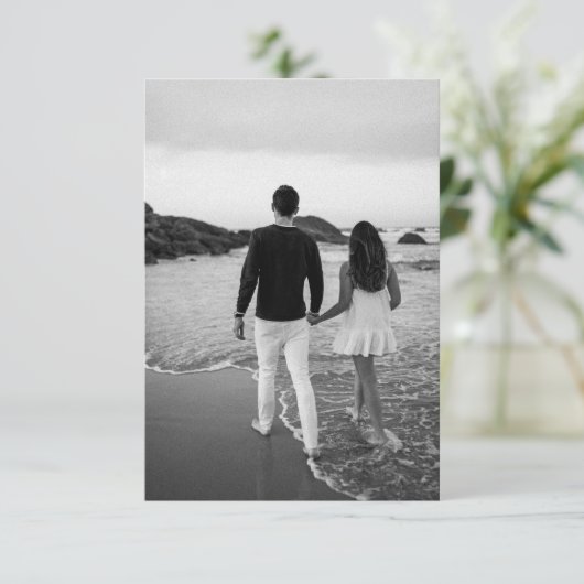 Retro Whimsical handgeschriebene Hochzeit Einladun Save The Date (Stehend Vorderseite)