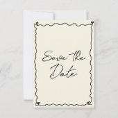 Retro Whimsical handgeschriebene Hochzeit Save The Date (Vorderseite)