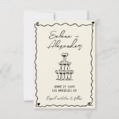 Retro Whimsical handgeschriebene Hochzeit Save The Date (Rückseite)