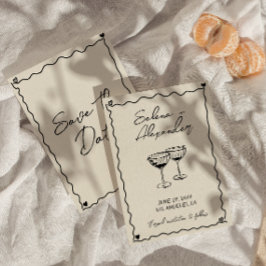 Retro Whimsical handgeschriebene Hochzeit Save The Date