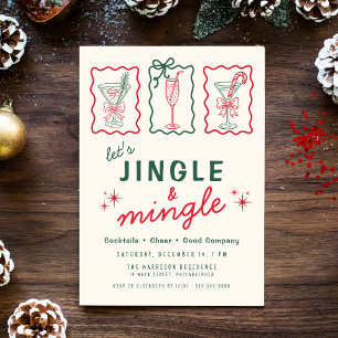 Retro Whimsical Jingle Mingle Weihnachtsfeier Einladung