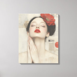 Retro Whimsical Lady Leinwanddruck