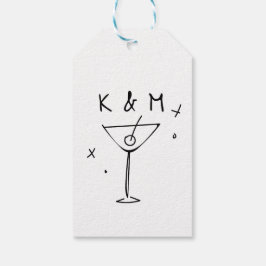 Retro Whimsical Martini Handgezeichnete individuel Geschenkanhänger