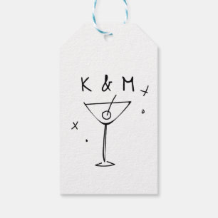 Retro Whimsical Martini Handgezeichnete individuel Geschenkanhänger
