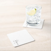 Retro Whimsical Martini Handgezeichnete individuel Rechteckiger Pappuntersetzer (Vor Ort)