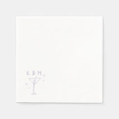 Retro Whimsical Martini Handgezeichnete individuel Serviette (Vorderseite)