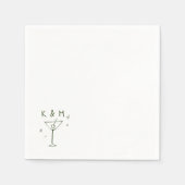 Retro Whimsical Martini Handgezeichnete individuel Serviette (Vorderseite)