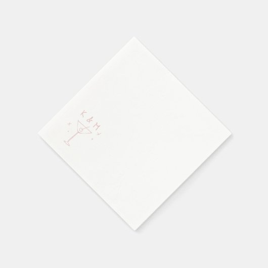 Retro Whimsical Martini Handgezeichnete individuel Serviette (Ecke)