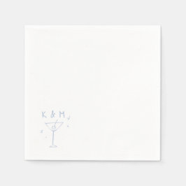 Retro Whimsical Martini Handgezeichnete individuel Serviette