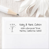 Retro Whimsical Martini Rücksendeadresse (Insitu)