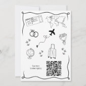 Retro Whimsical Miss zu Frau QR Code Brautparty Einladung (Rückseite)