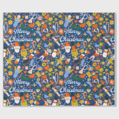 Retro Whimsical Santa Elf Dancer Nutcracker drucke Geschenkpapier (Flach)