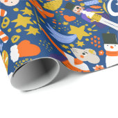 Retro Whimsical Santa Elf Dancer Nutcracker drucke Geschenkpapier (Rolleneckpunkt)