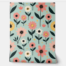 Retro Whimsical Spring Floral Muster