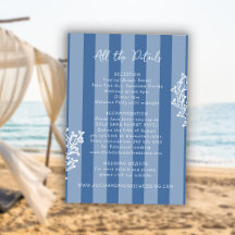 Retro whimsical striped beach wedding details