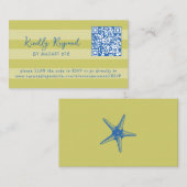 Retro whimsical summer beach QR code online RSVP Begleitkarte (Vorne/Hinten)